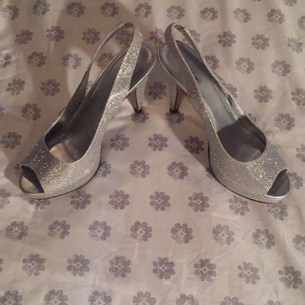Silver sparkly shoes